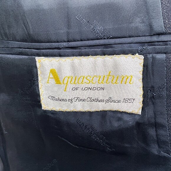 Aquascutum Blazer Men 40 Blue Pinstripe Classic Wool Jacobson's Jacket USA VTG - Picture 8 of 16